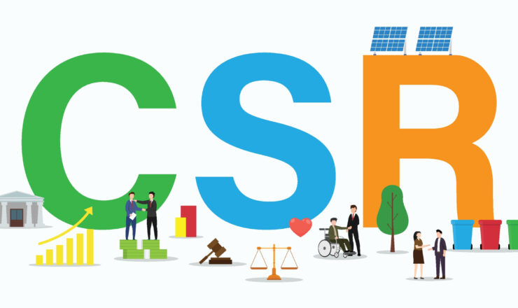 Corporate social responsibility 2d vector illustration concept for banner, website, illustration, landing page, flyer, etc